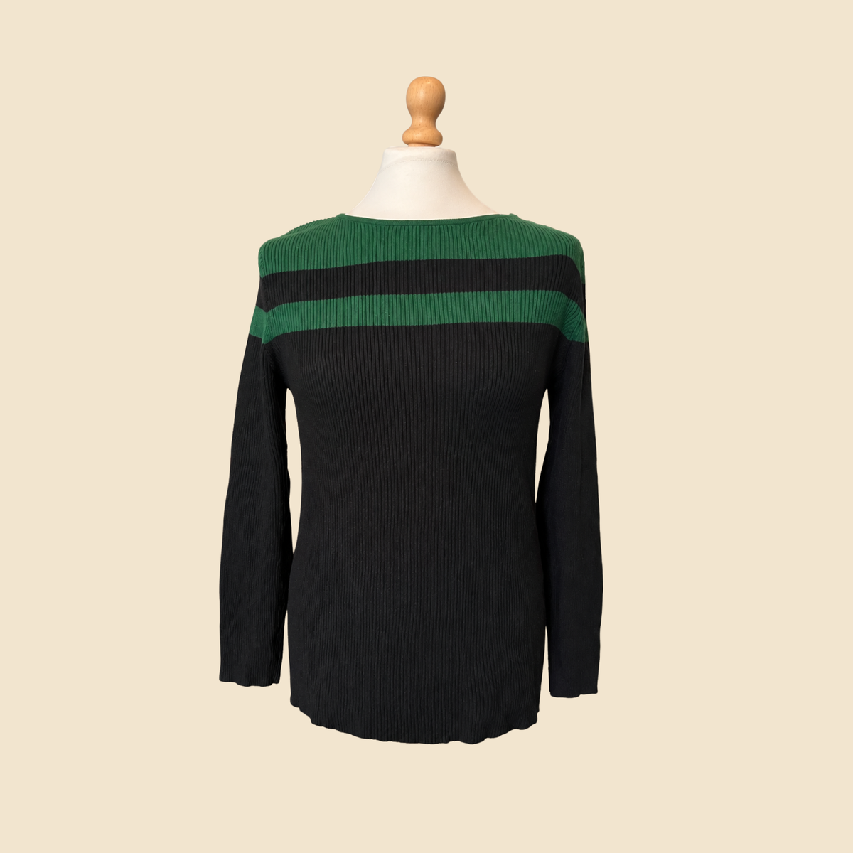 LAUREN Ralph Lauren black and green sweater - Size 1X (FR XL)