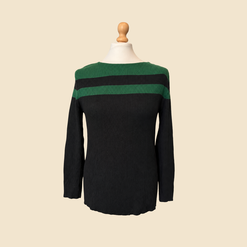 LAUREN Ralph Lauren black and green sweater - Size 1X (FR XL)