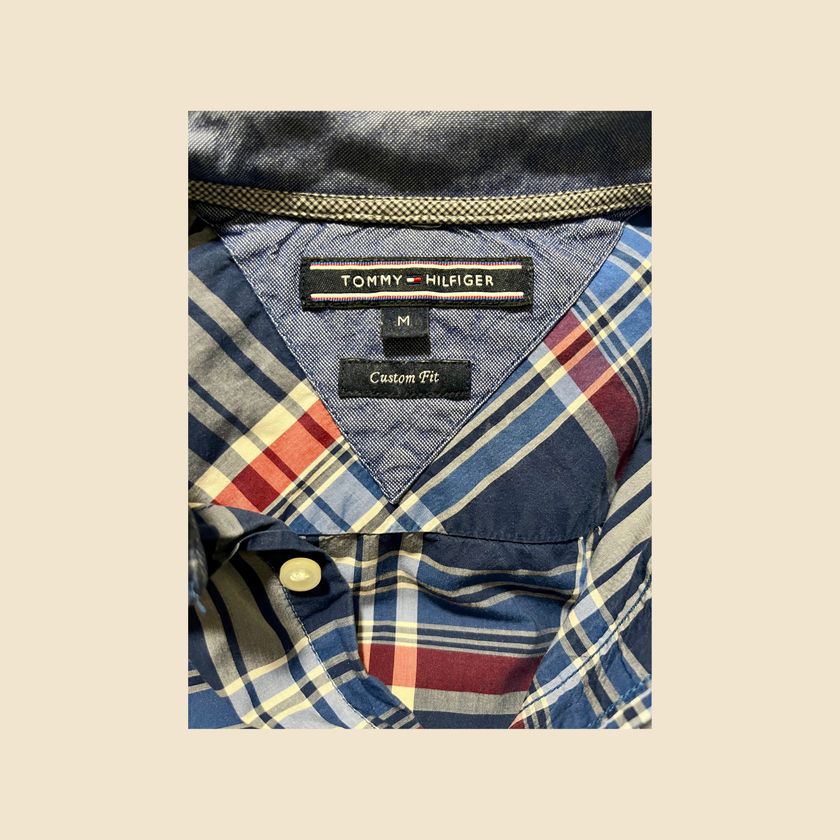Chemise TOMMY HILFIGER à carreaux bleu & rouge - Taille M