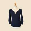 Pull à torsades LAUREN Ralph Lauren bleu marine - Taille S