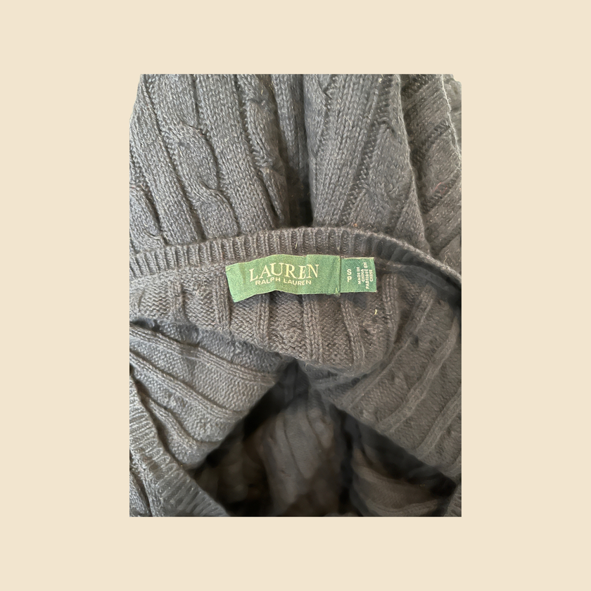 Pull à torsades LAUREN Ralph Lauren bleu marine - Taille S