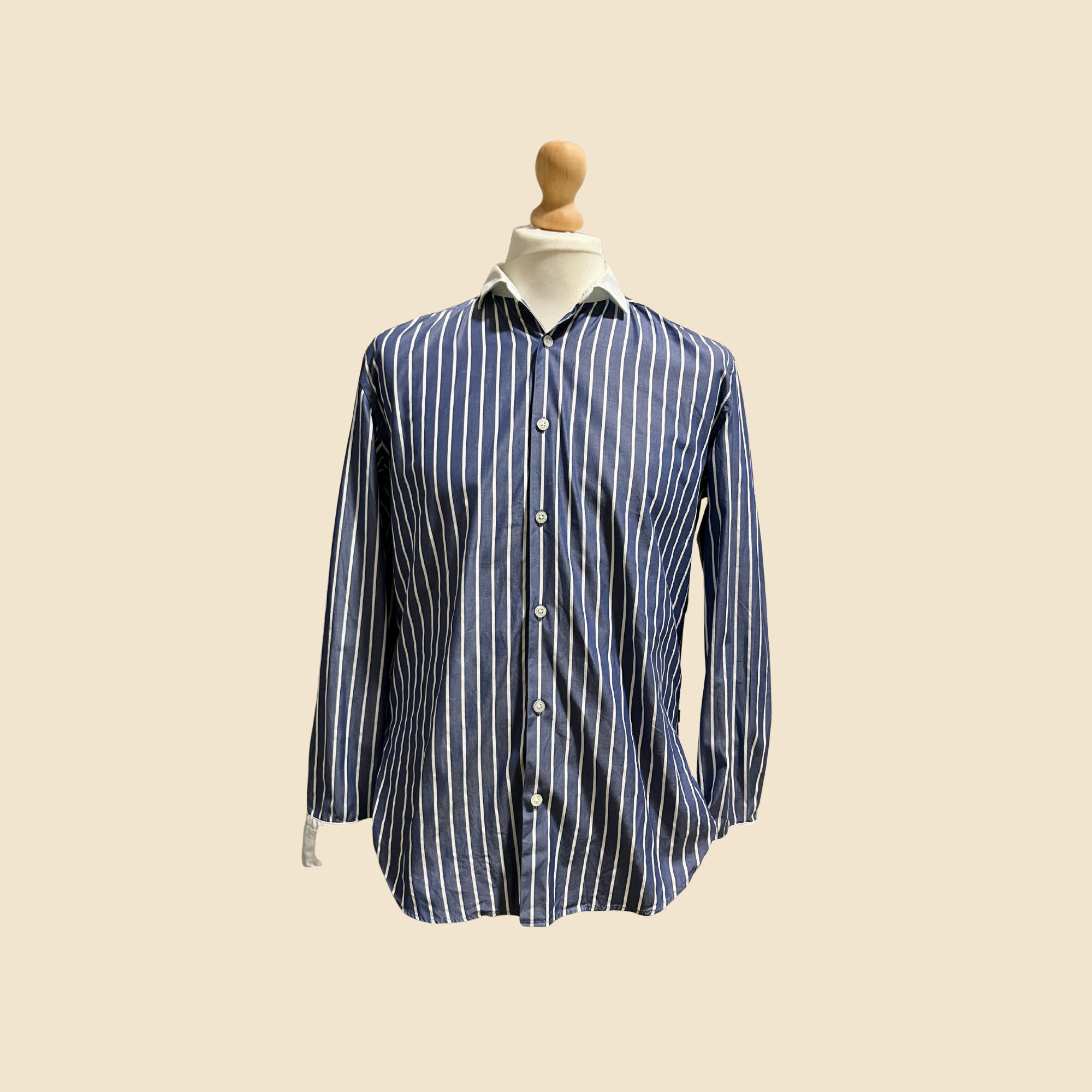 Chemise HUGO BOSS bleu marine à rayures blanches - Taille L