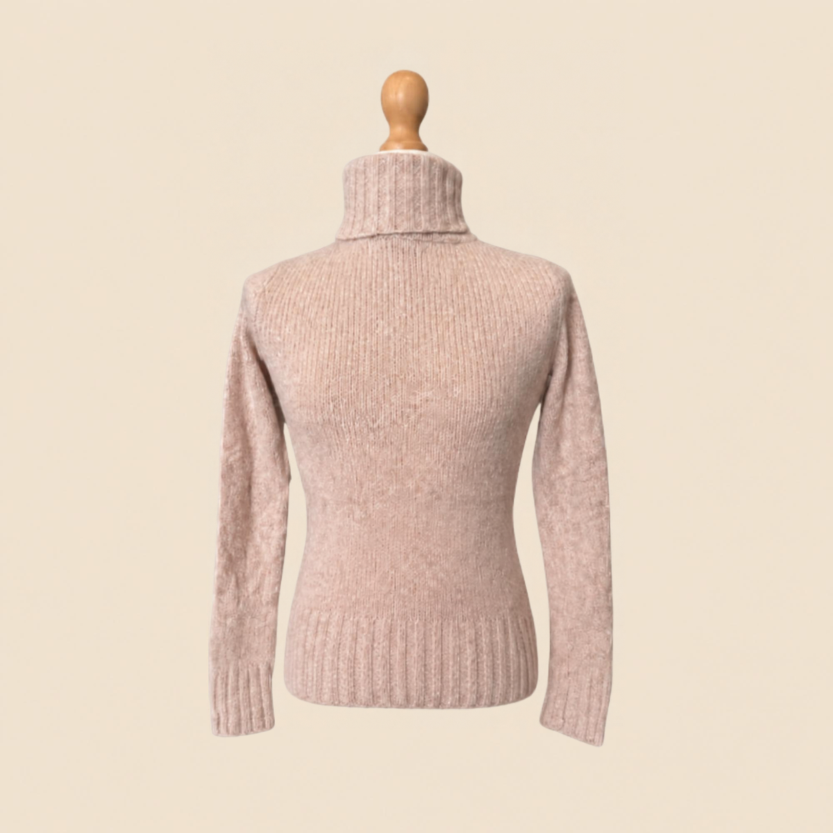 Pull col roulé LAUREN Ralph Lauren rose poudré - Taille M (taille petit)