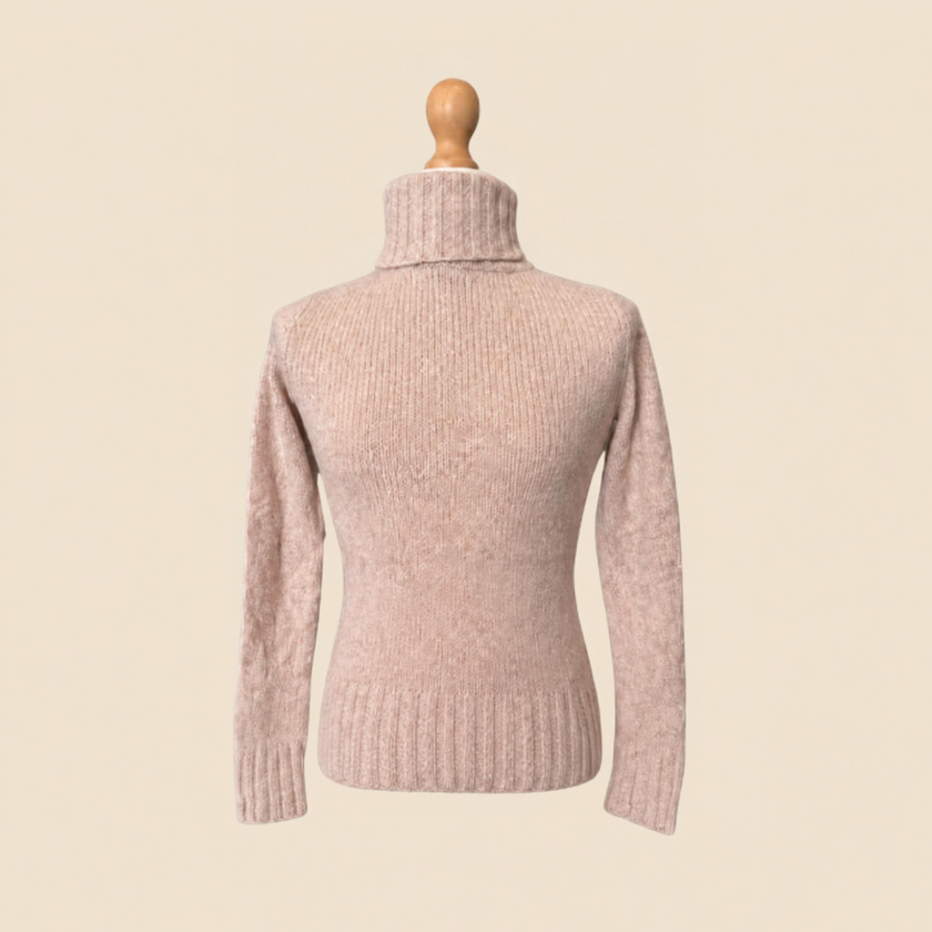 Pull col roulé LAUREN Ralph Lauren rose poudré - Taille M (taille petit)