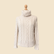 Pull col roulé torsadé LAUREN Ralph Lauren écru - Taille L