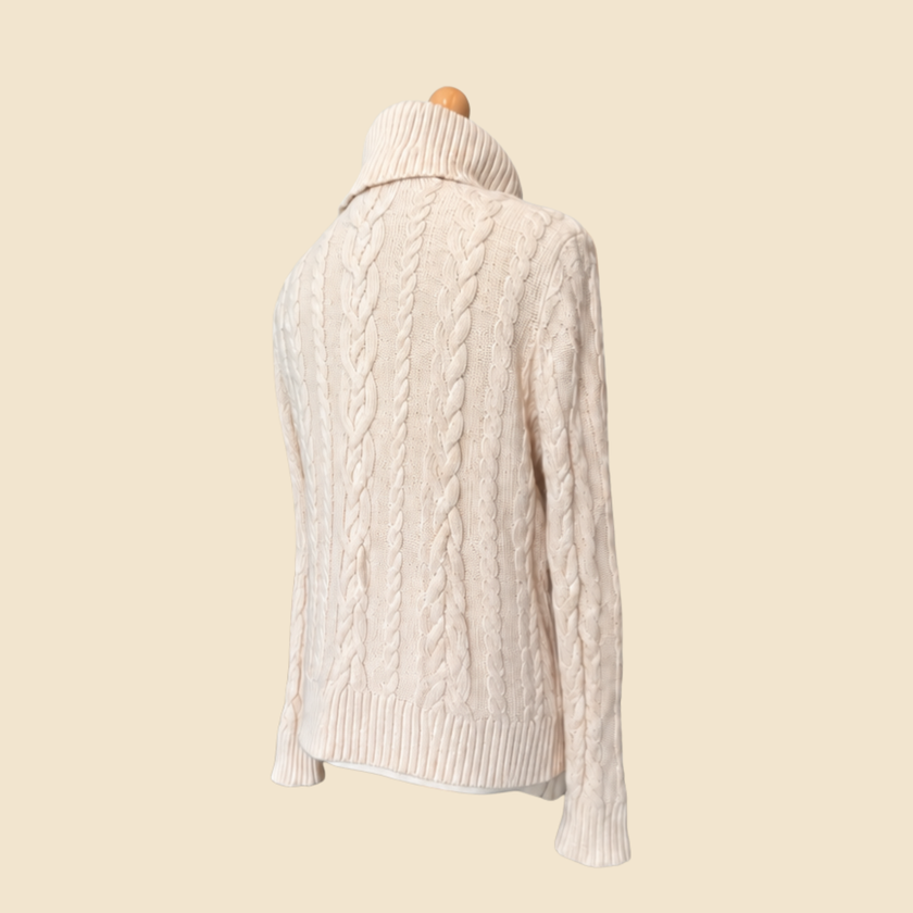 Pull col roulé torsadé LAUREN Ralph Lauren écru - Taille L