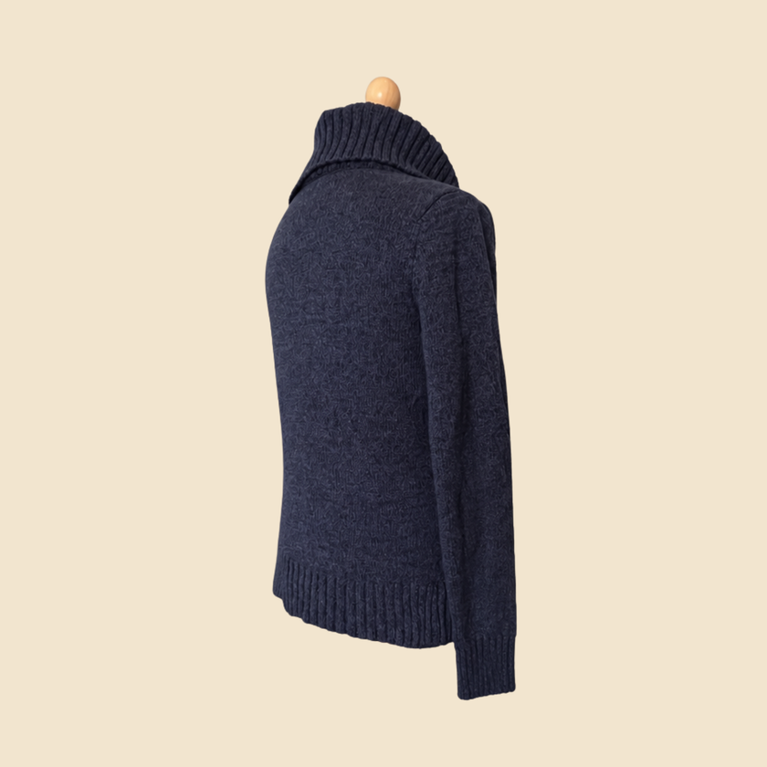 Pull long col roulé LAUREN Ralph Lauren bleu chiné - Taille XL