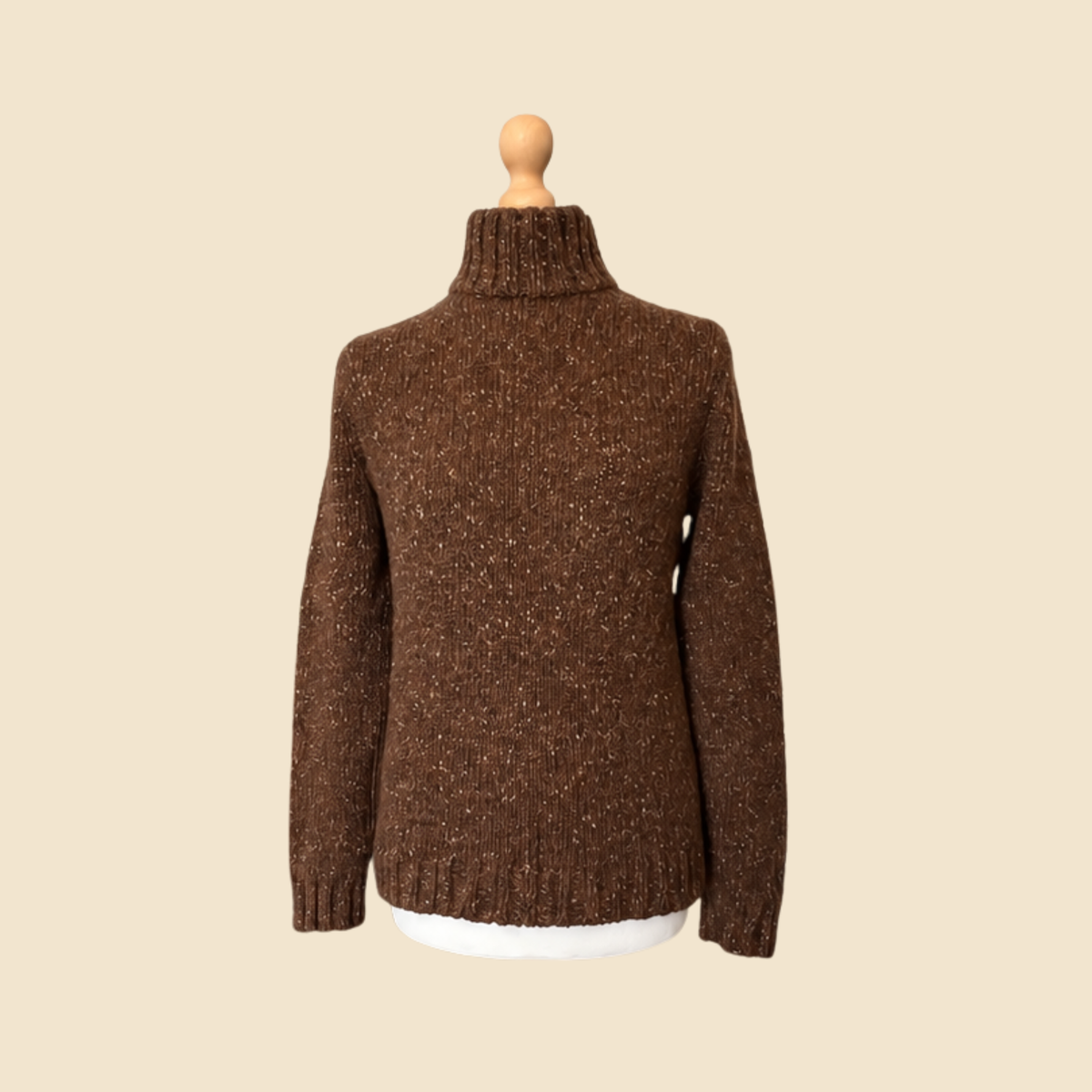 Pull col roulé LAUREN Ralph Lauren marron - Taille L