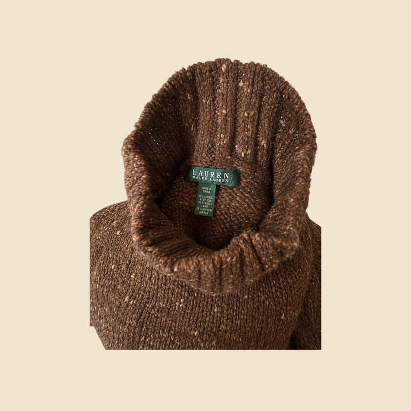 Pull col roulé LAUREN Ralph Lauren marron - Taille L