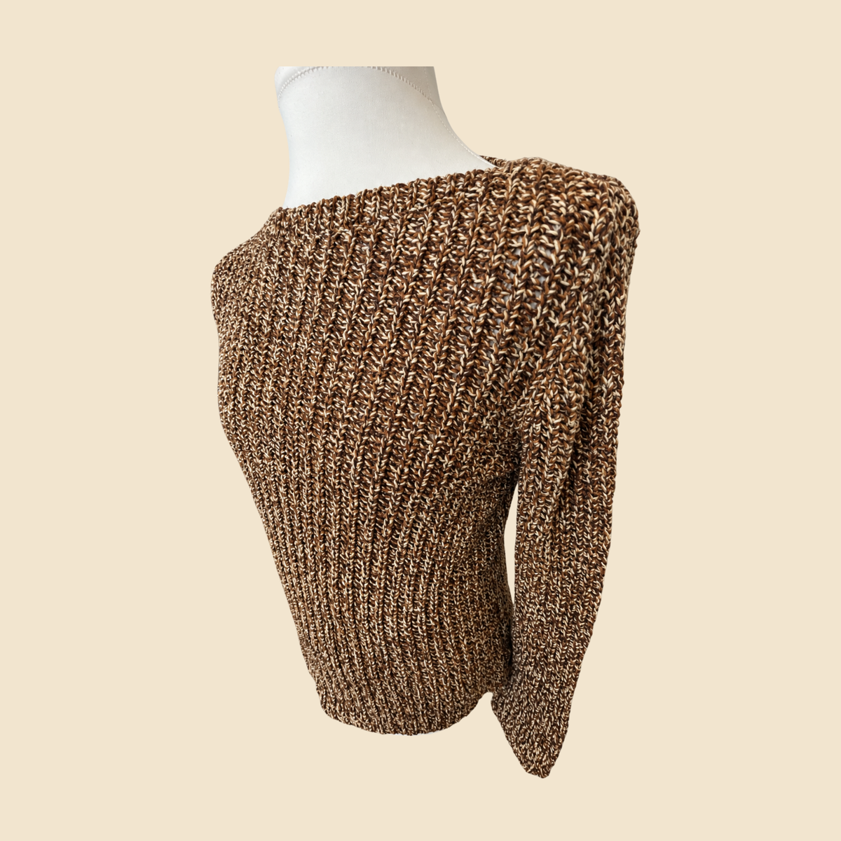 Pull LAUREN Jeans Co. Ralph Lauren chiné marron - Taille XL