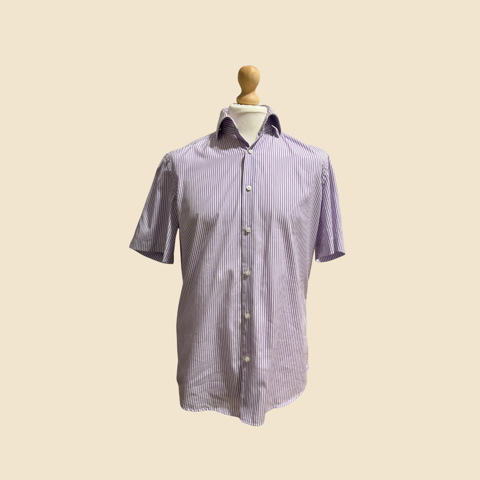 Chemise HUGO BOSS rayée violet & blanc - Taille 40