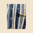 Chemise en jean LEVI'S vintage rayée Bleu & Blanc - Taille L