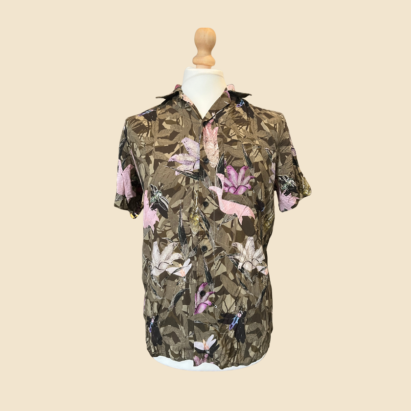 Chemise HUGO à imprimé floral kaki - Taille M