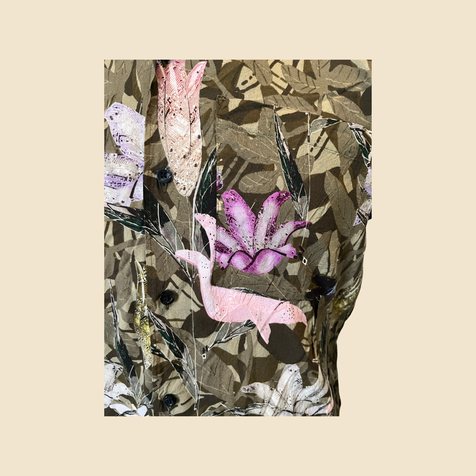 Chemise HUGO à imprimé floral kaki - Taille M