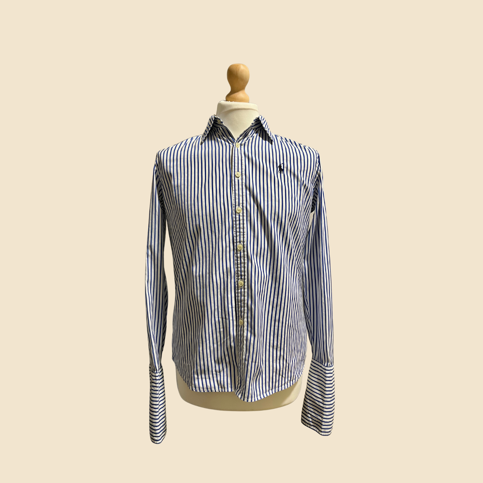 Chemise RALPH LAUREN rayée bleu & blanc - Taille 36