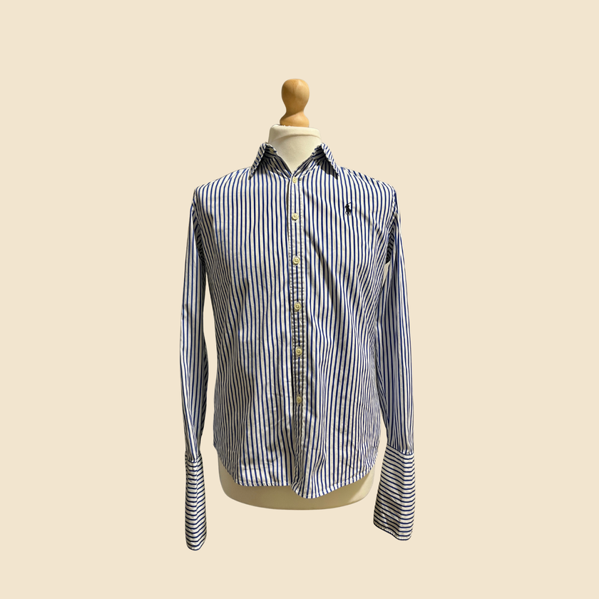 Chemise RALPH LAUREN rayée bleu & blanc - Taille 36