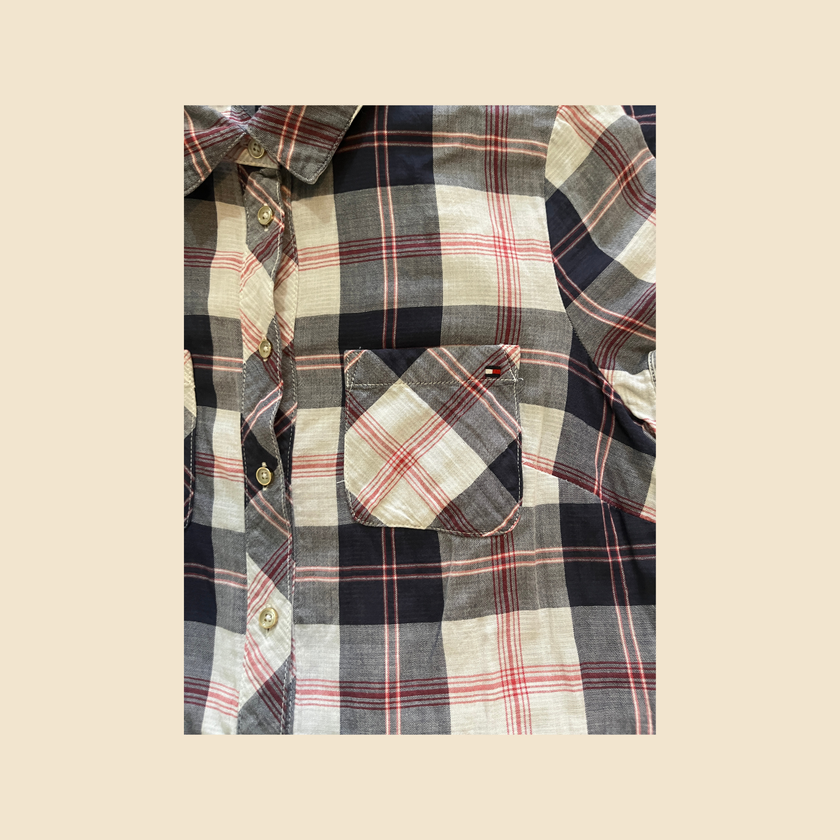 Robe-chemise TOMMY HILFIGER à carreaux ceinturée - Taille 6 (38 FR)
