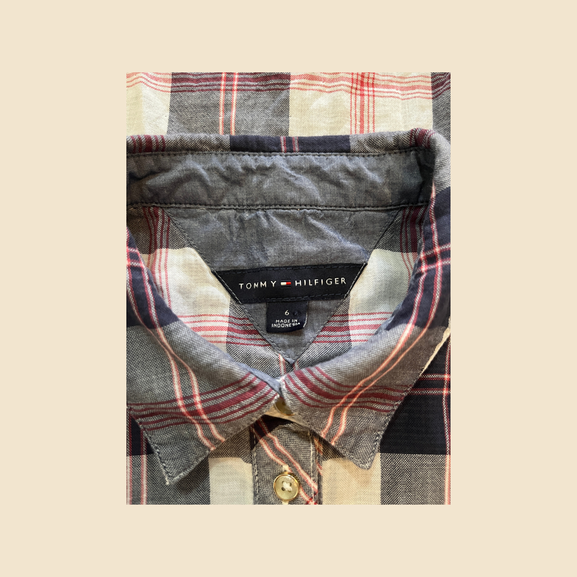 Robe-chemise TOMMY HILFIGER à carreaux ceinturée - Taille 6 (38 FR)