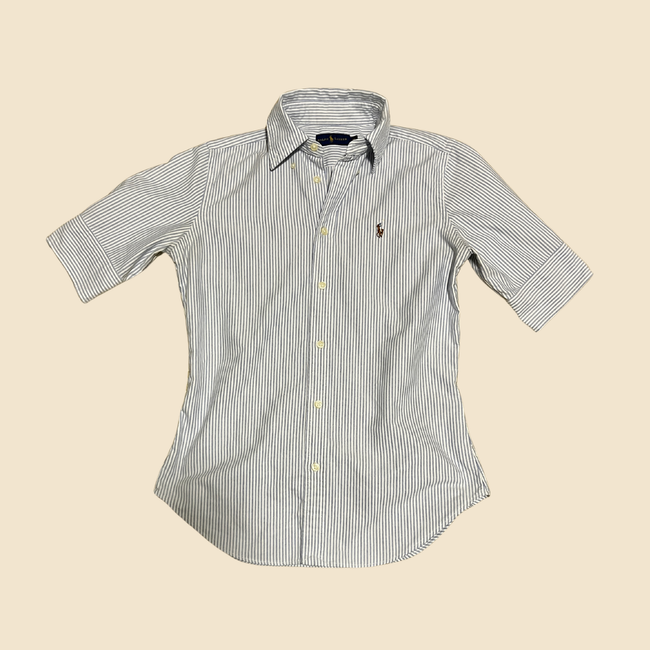 Chemise RALPH LAUREN rayée bleu ciel - Taille XS