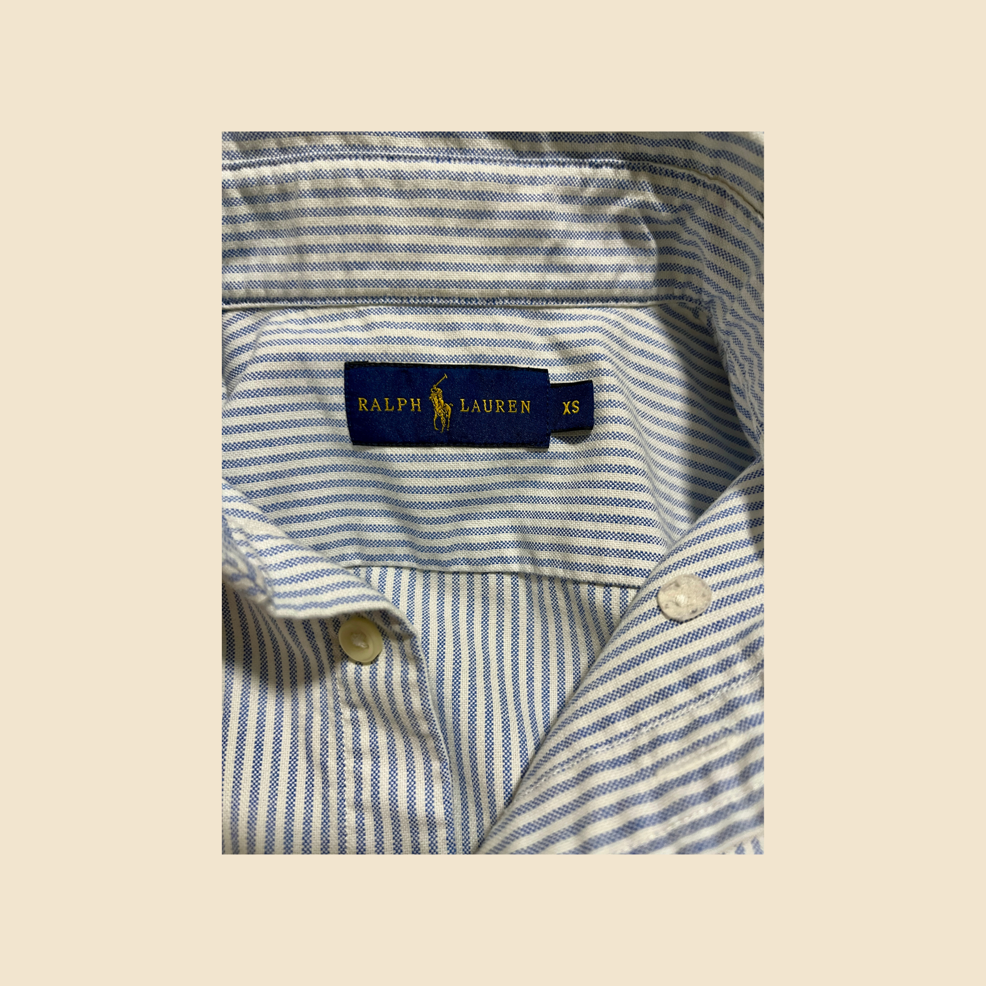 Chemise RALPH LAUREN rayée bleu ciel - Taille XS