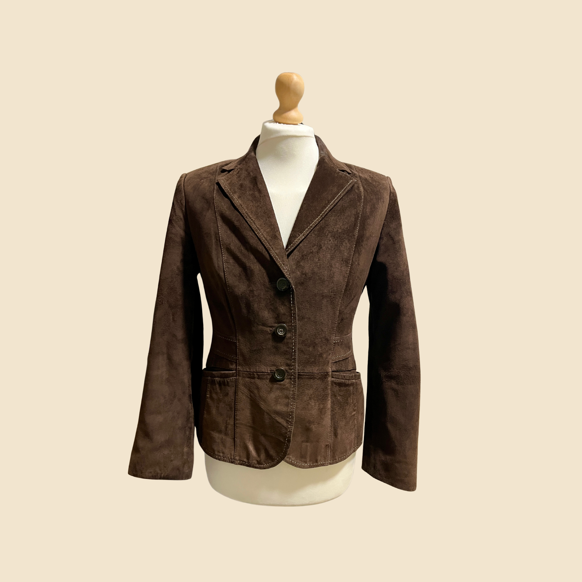 Veste/Blazer en cuir (velours) marron - Taille 40