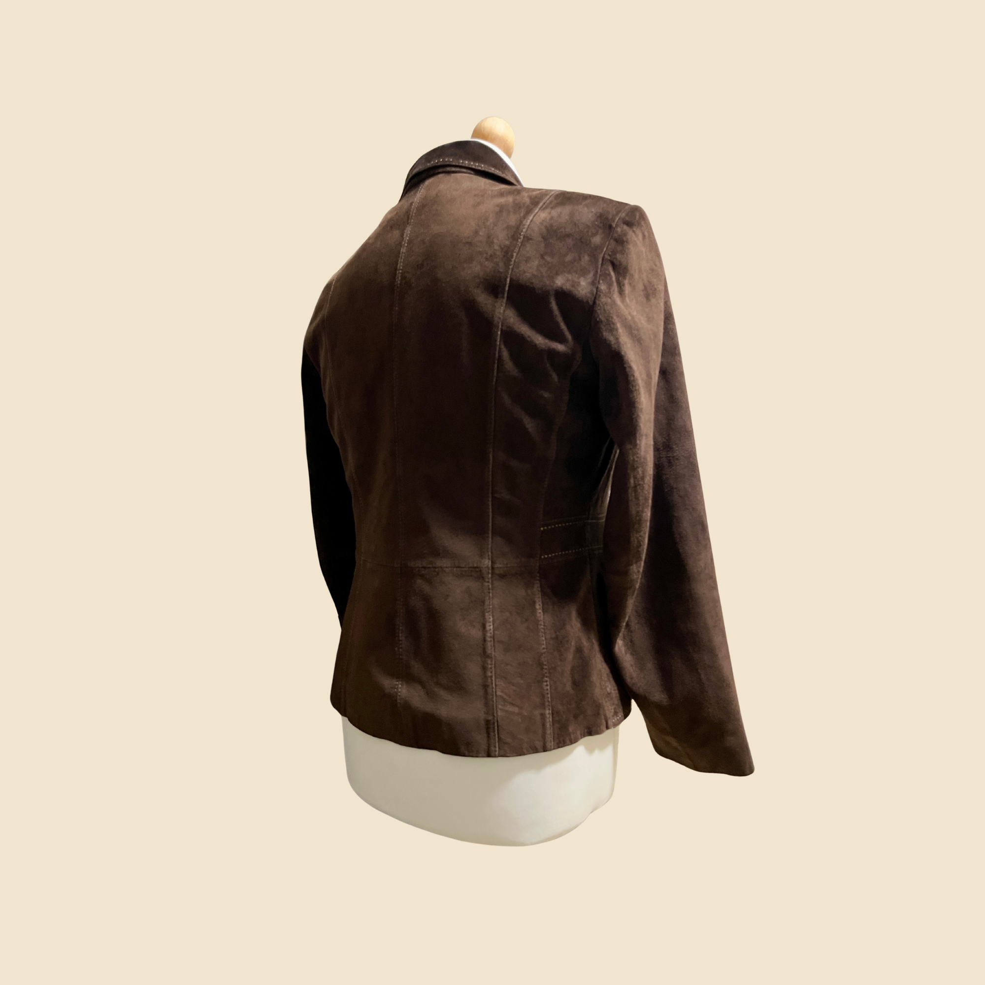 Veste/Blazer en cuir (velours) marron - Taille 40