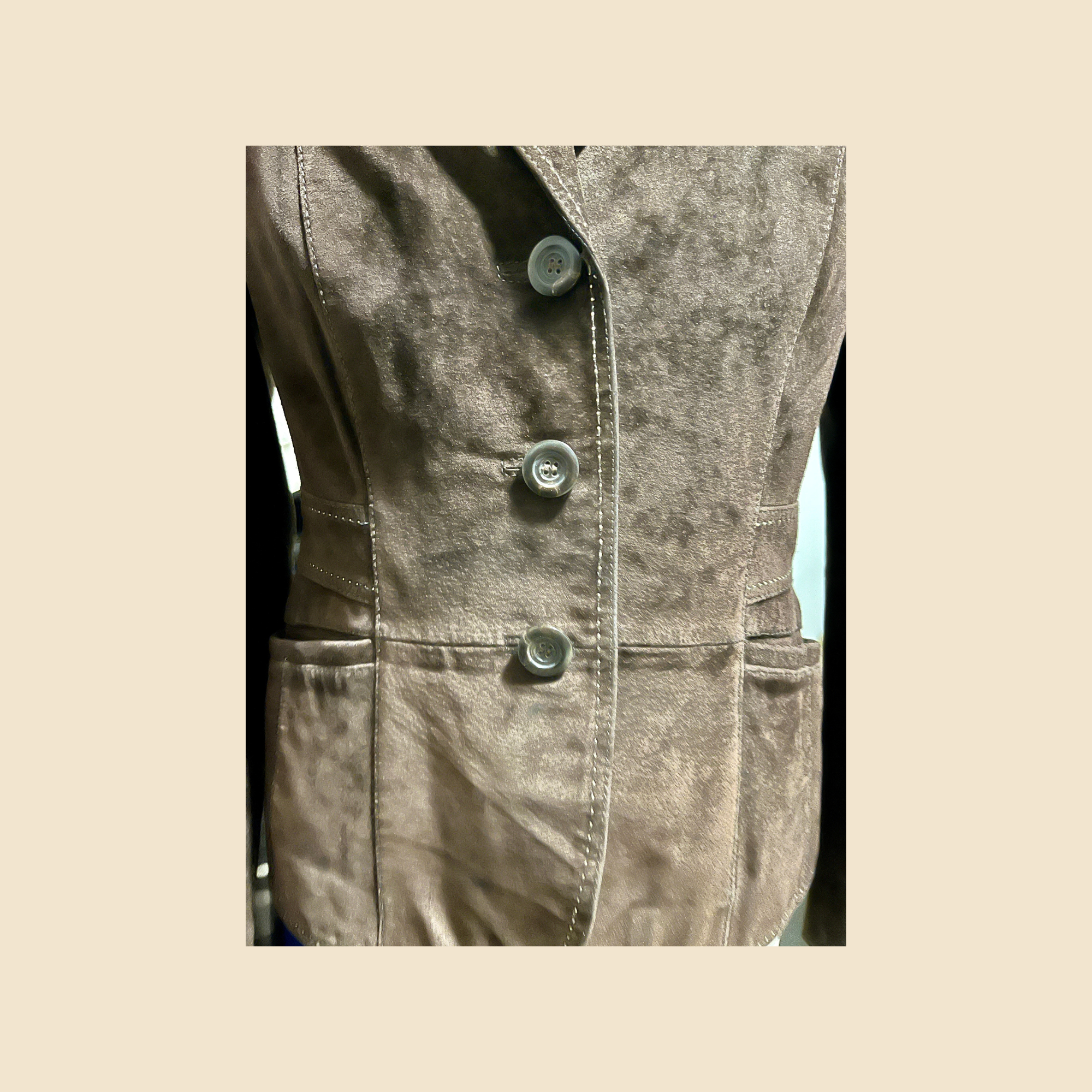 Veste/Blazer en cuir (velours) marron - Taille 40