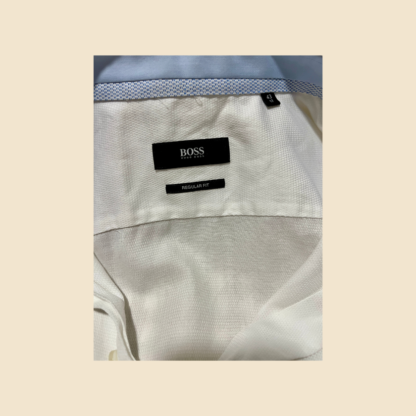Chemise BOSS HUGO blanche texturée – Taille XL