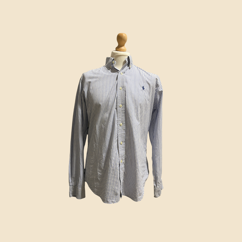 Chemise RALPH LAUREN à carreaux bleu & blanc