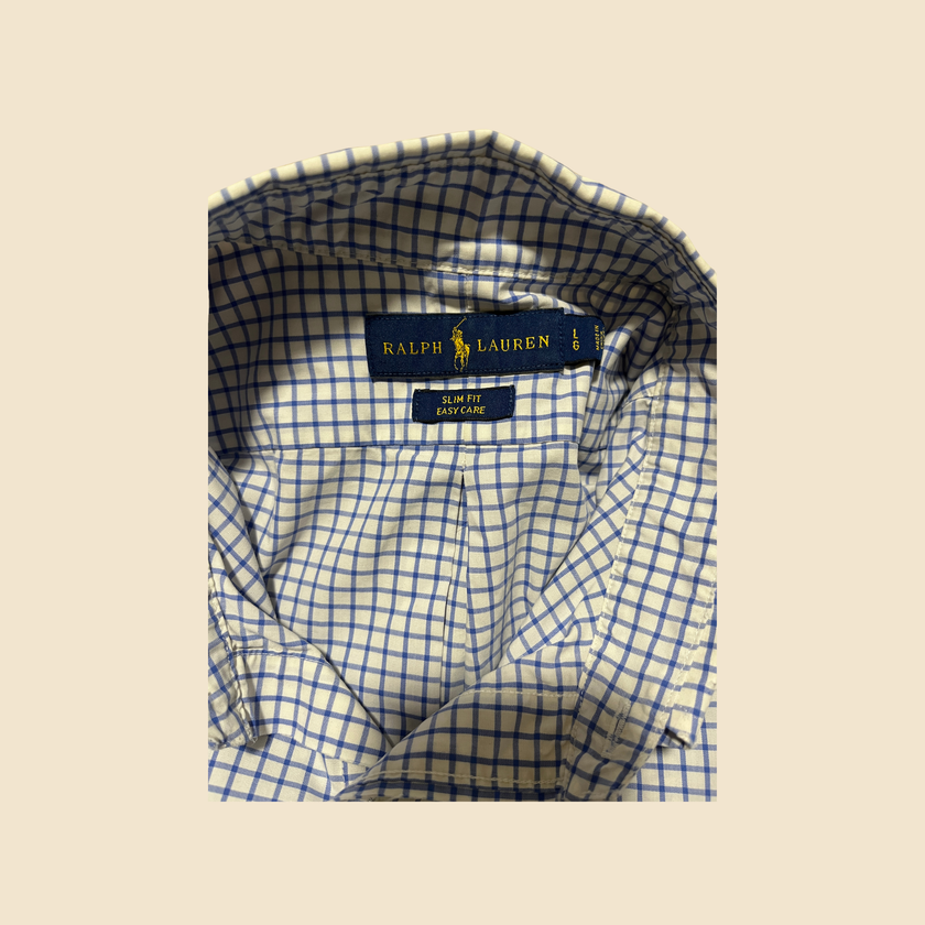 Chemise RALPH LAUREN à carreaux bleu & blanc