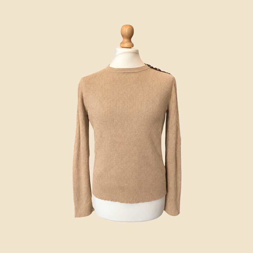 Pull en maille LAUREN Ralph Lauren beige - Taille XL
