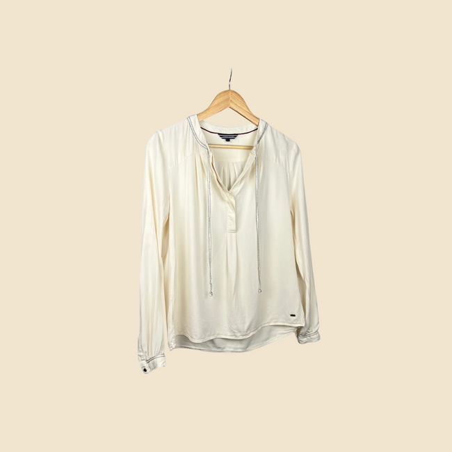 TOMMY HILFIGER Cream Flowy Blouse - Size 4 (US 6 / UK 10)