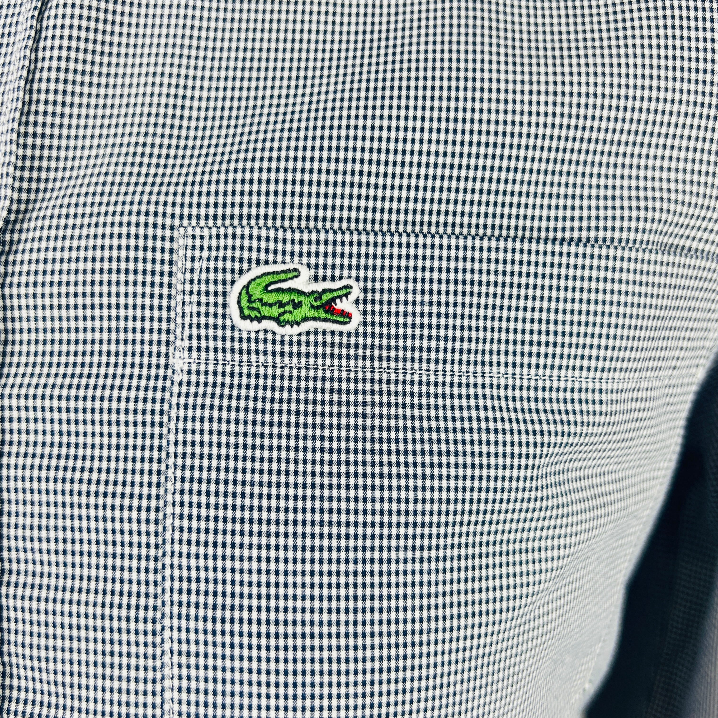 Chemise LACOSTE petits carreaux bleu et blanc - Taille 38