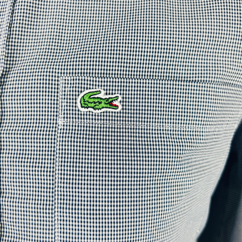 Chemise LACOSTE petits carreaux bleu et blanc - Taille 38
