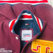 TOMMY HILFIGER Burgundy & White Jeans Jacket - Sizes XXS to S