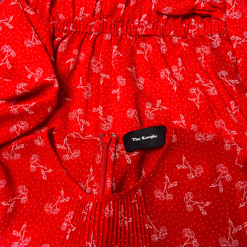 Blouse THE KOOPLES rouge imprimé floral & écru - Taille 36