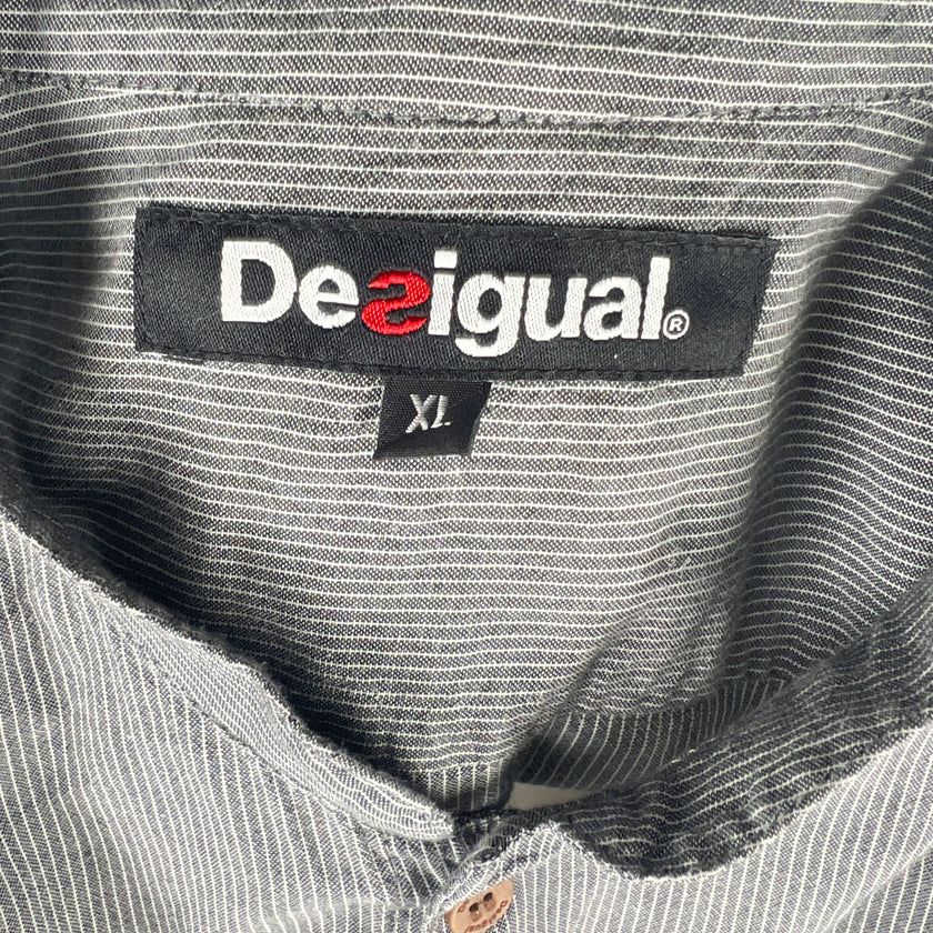 Chemisette DESIGUAL à rayure grise & blanche - Taille XL