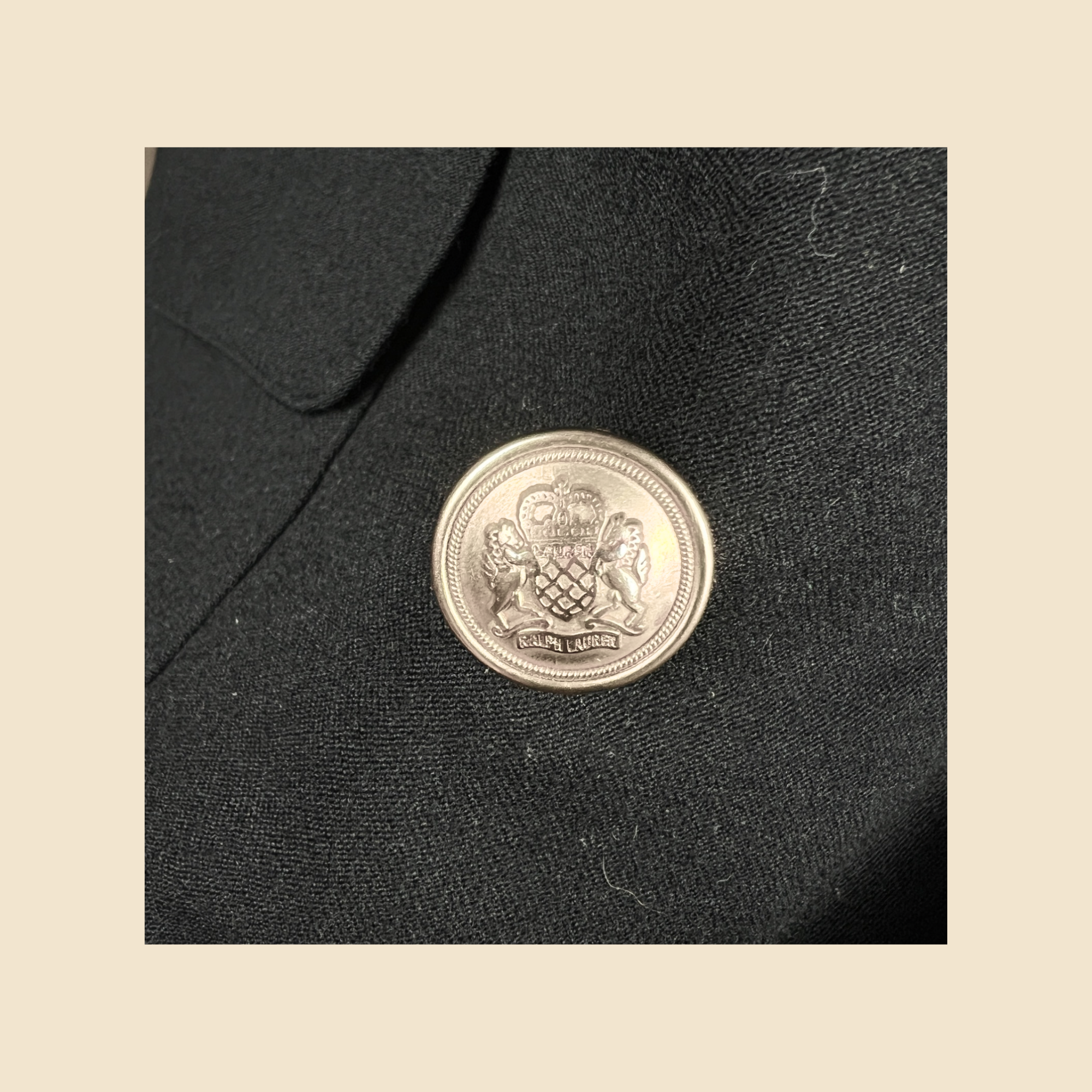 Blazer LAUREN Ralph Lauren vintage noir écusson brodé - Taille 42