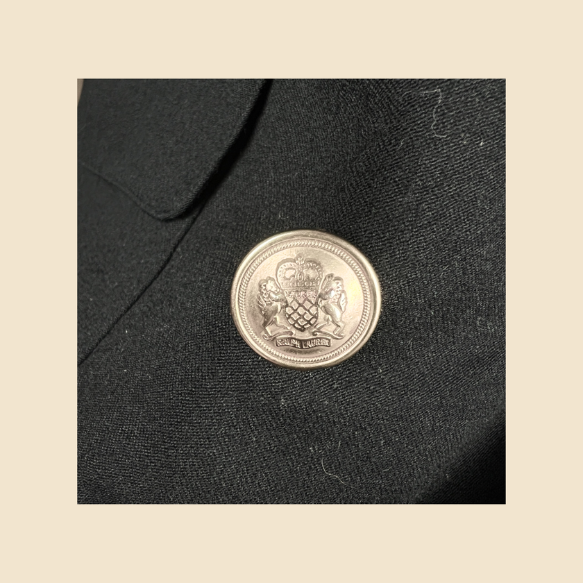 Blazer LAUREN Ralph Lauren vintage noir écusson brodé - Taille 42