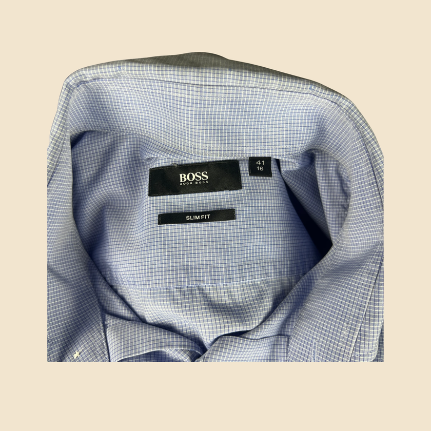 Chemise HUGO BOSS bleu clair & blanc - Taille L