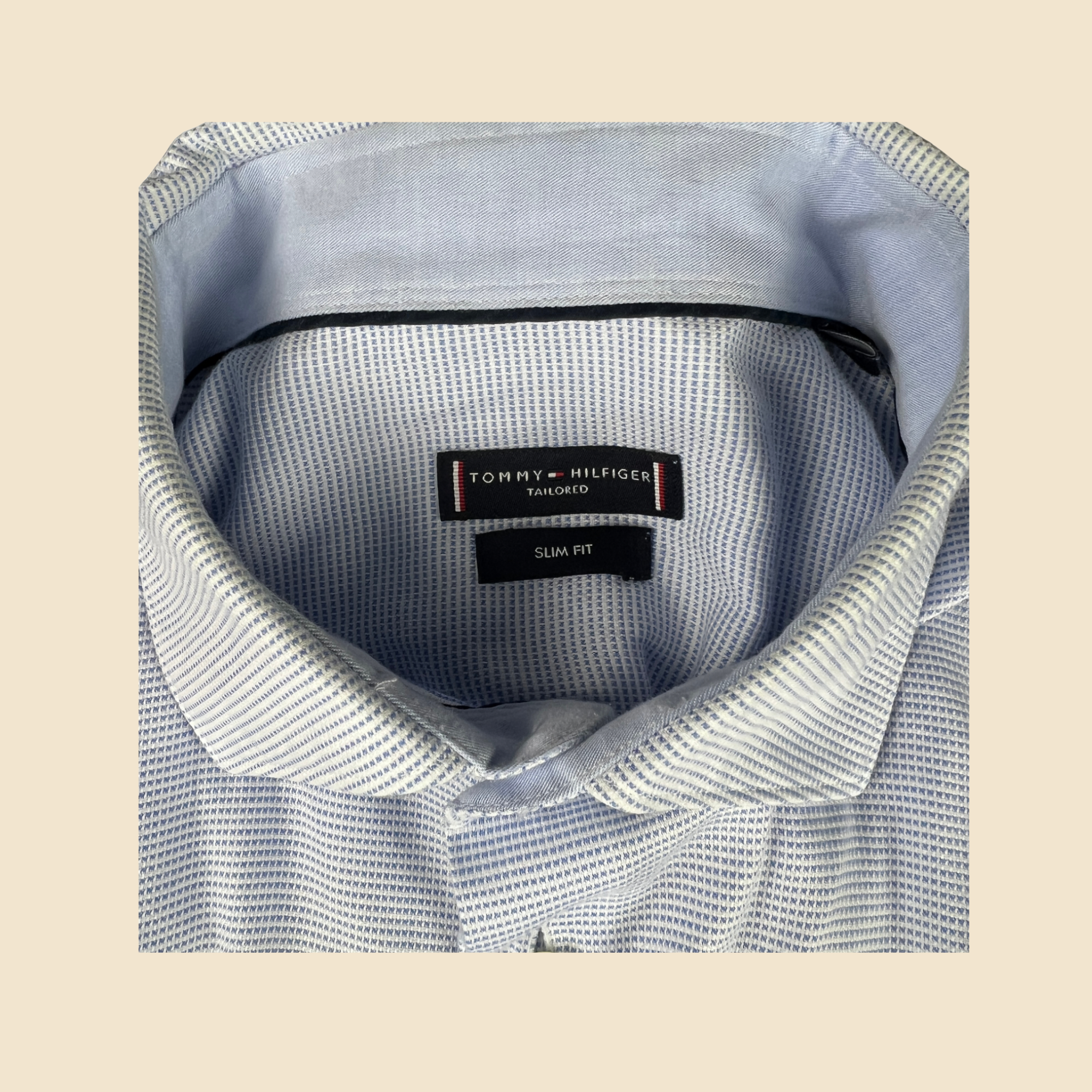 Chemise TOMMY HILFIGER à motif bleu & blanc - Taille XL