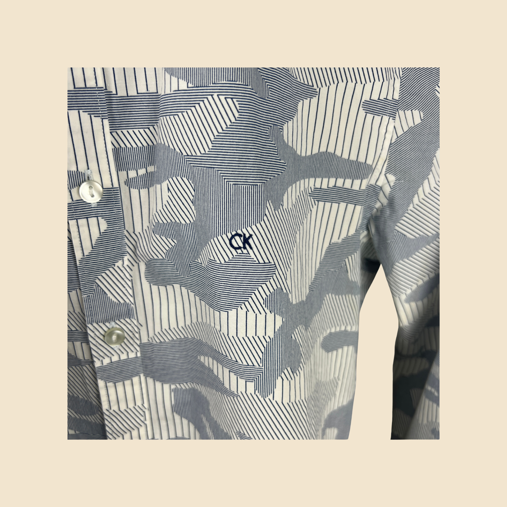 Chemise CALVIN KLEIN à motif bleu et blanc - Taille 38