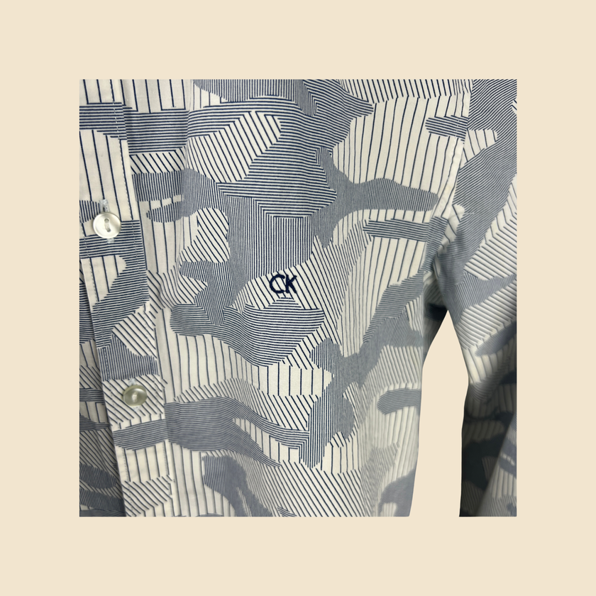 Chemise CALVIN KLEIN à motif bleu et blanc - Taille 38
