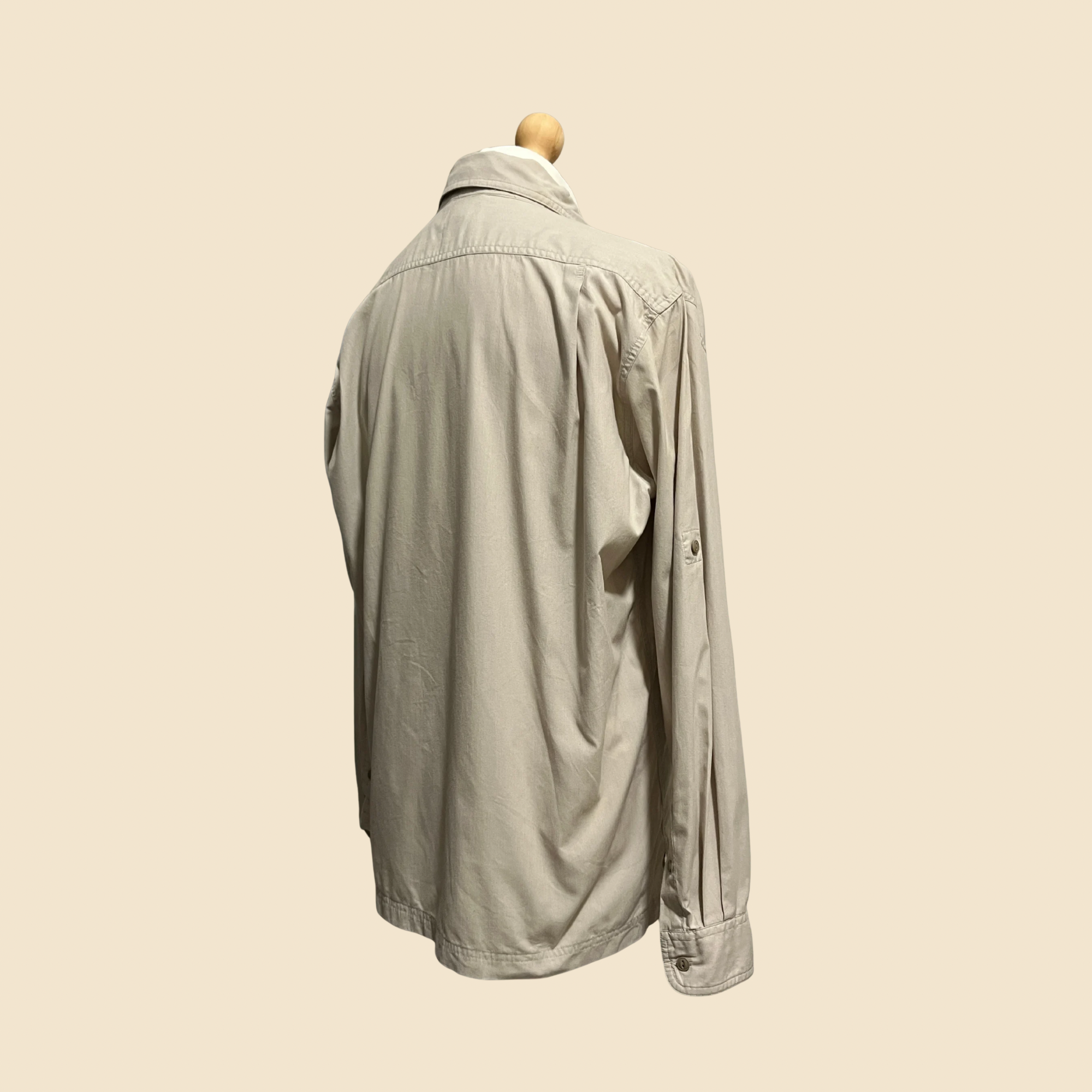 Chemise LANDS' END beige style safari - Taille L