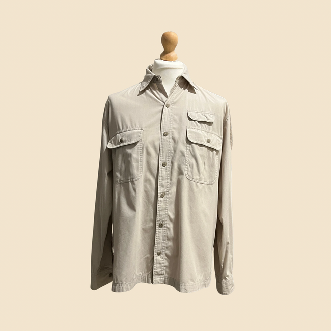 Chemise LANDS' END beige style safari - Taille L