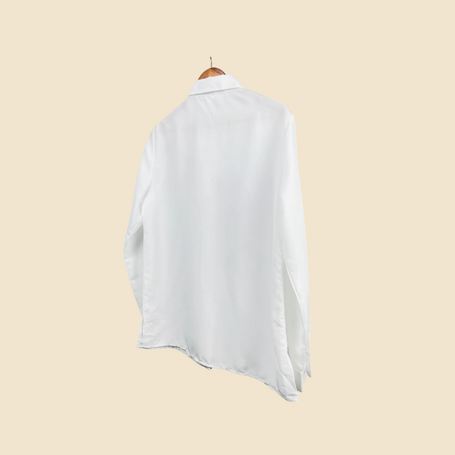 Vintage floral embroidered white shirt - Size 38