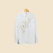 Chemise blanche brodée florale vintage - Taille 38