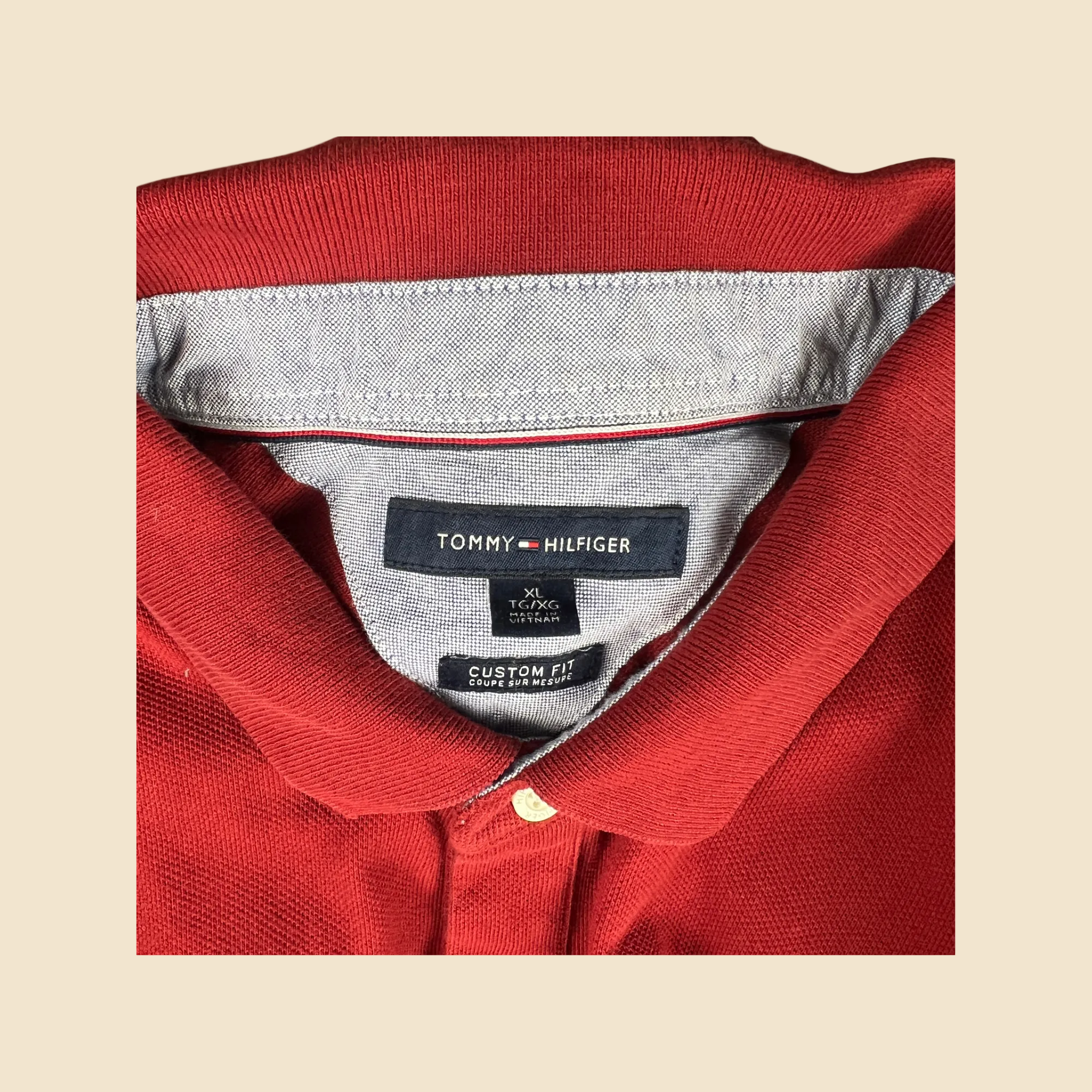 Polo TOMMY HILFIGER rouge - Taille XL