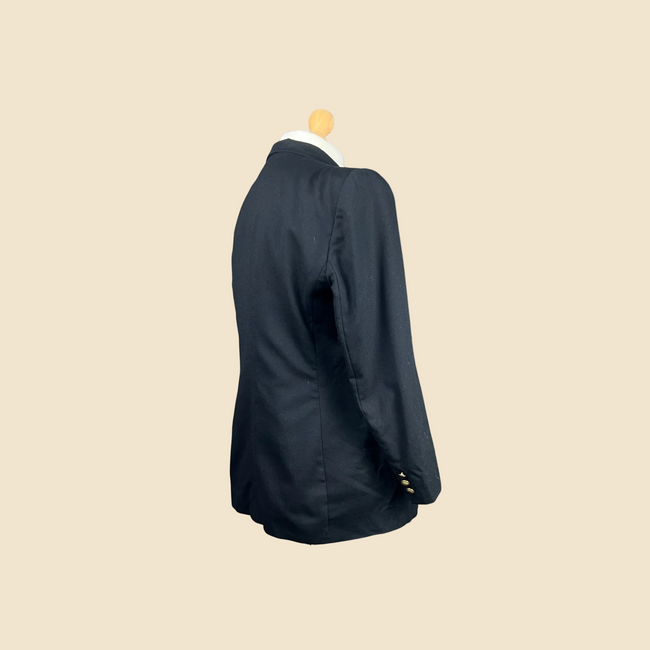 LAUREN Ralph Lauren vintage black blazer with embroidered crest - Size 42