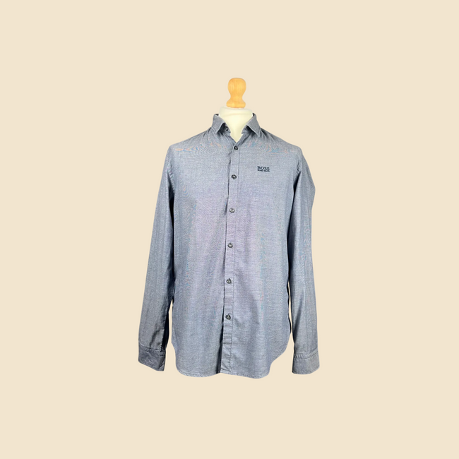 HUGO BOSS blue & white shirt - Size L